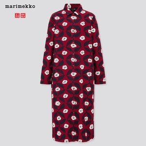 Uniqlo MARIMEKKO LONG-SLEEVE FLANNEL DRESS XS